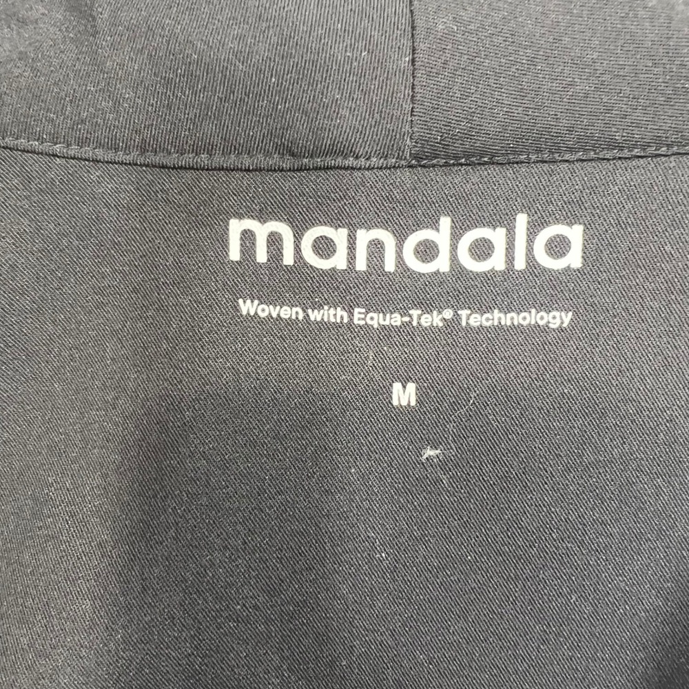 Mandala Scrub Jacket Women Size M Black Equa-Tek Full Zip Mock Neck Pockets - Picture 4 of 14